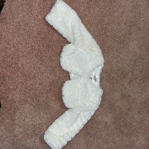 Faux white fur baby girl “chubbie” “bolero” jacket. Perfect condition